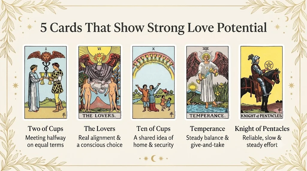 Tarot cards that show strong love potential
