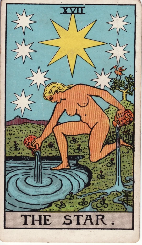The Star tarot card, Major Arcana XVII, Rider-Waite style