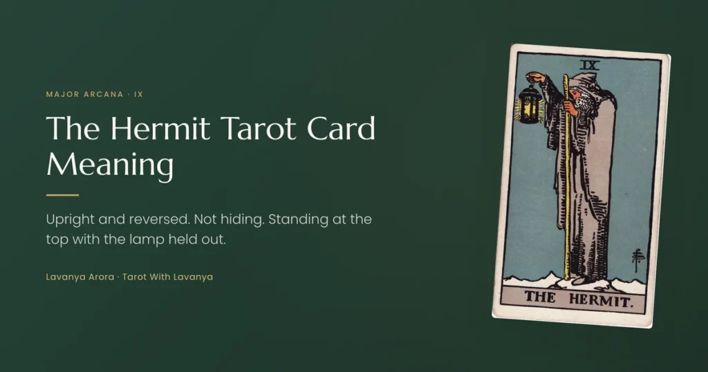 The Hermit tarot card meaning, Major Arcana IX, upright and reversed