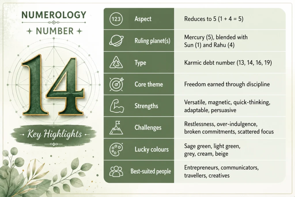 Numerology Number 14: Meaning, Personality &Amp; The Karmic Path To Freedom 1 Numerology number 14 key highlights