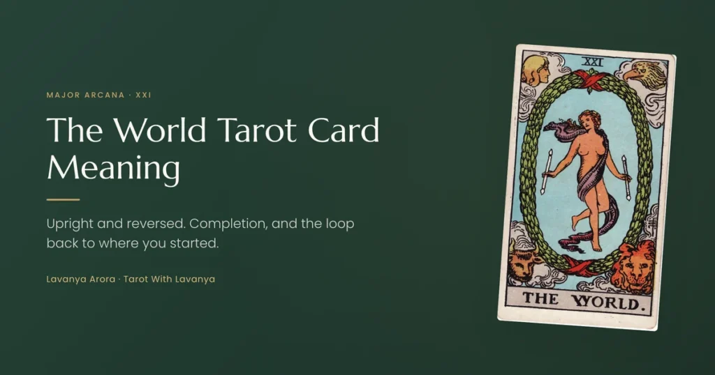 The World tarot card meaning, Major Arcana XXI, upright and reversed
