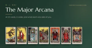 Major arcana: all 22 tarot cards in order, upright and reversed